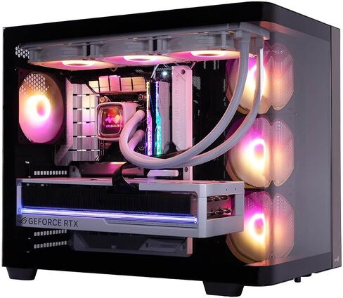 InWin W31 Mid Tower ATX Case with One-Piece Panoramic Curved Glass Design, Dual Chamber Structure, 7 PCI-E Slots, GPU Support to 410mm, 4 x VX120 Pre-Installed Support Up to 10 Fans in Saudi Arabia