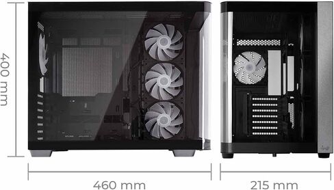 InWin W31 Mid Tower ATX Case with One-Piece Panoramic Curved Glass Design, Dual Chamber Structure, 7 PCI-E Slots, GPU Support to 410mm, 4 x VX120 Pre-Installed Support Up to 10 Fans in Saudi Arabia