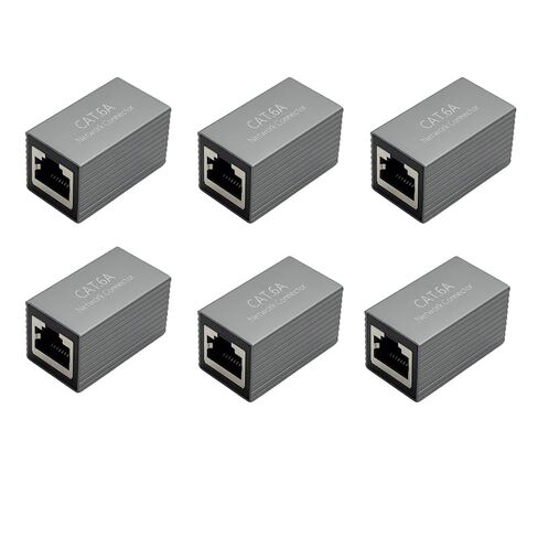 6-PACK RJ45 Extension Coupler Cat6A Network Connector LAN Cable Extender in Saudi Arabia