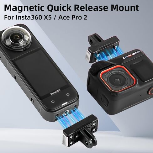 Magnetic Quick Release Mount for Insta360 X5/Ace Pro/Ace Pro 2, Magnetic Adapter Mount for Insta360 Accessories(1 Pack Black) in Saudi Arabia