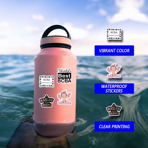 61pcs Bcba Stickers Pack, Aesthetic Cartoon Cute Vinyl Waterproof Decals for Water Bottle,Laptop,Phone,Skateboard,Scrapbooking,Bumper for Party Supply in Saudi Arabia
