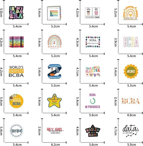 61pcs Bcba Stickers Pack, Aesthetic Cartoon Cute Vinyl Waterproof Decals for Water Bottle,Laptop,Phone,Skateboard,Scrapbooking,Bumper for Party Supply in Saudi Arabia