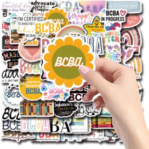 61pcs Bcba Stickers Pack, Aesthetic Cartoon Cute Vinyl Waterproof Decals for Water Bottle,Laptop,Phone,Skateboard,Scrapbooking,Bumper for Party Supply in Saudi Arabia
