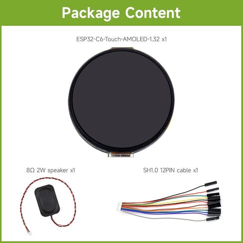Waveshare ESP32-C6 1.32inch AMOLED Round Touch Display Development Board, 466×466 Pixels, QSPI Interface, Supports Wi-Fi 6 and BT 5 in Saudi Arabia
