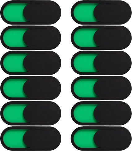 12 Pcs Acrylic Privacy Webcam Cover, Sliding Green Red Status Indicator, 10 x 1.57 in, Easy Installation, Compatible with Laptops, PCs, Tablets and More in Saudi Arabia