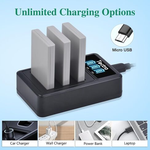 Tectra 3X EN-EL5 Battery + LED USB Charger for Nikon P530 P510 P500 P520 in Saudi Arabia