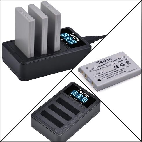 Tectra 3X EN-EL5 Battery + LED USB Charger for Nikon P530 P510 P500 P520 in Saudi Arabia