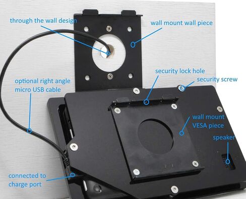 TABcare Security Anti-Theft Acrylic VESA Enclosure for Amazon Fire 7" 2015/2017/2019 with Wall Mount Kit (Black) in Saudi Arabia