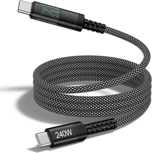 USB C to USB C 240W Samsung Charger Cable 6FT with LED Display in Saudi Arabia