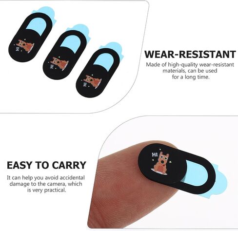 Webcam Privacy Cover Black for 3Pcs Laptop and Phone Camera in Saudi Arabia