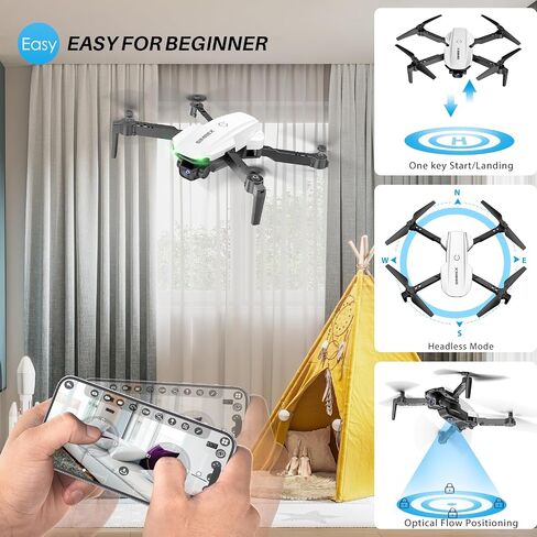 SIMREX Drone With Camera 1080P for Kids And Adults, RC Quadcopter with Altitude Hold, Mini Drone With One Key Start, Waypoint Fly, Headless Mode, 3D Flip, 3 Speeds, Remote Control Drone for Beginners in Saudi Arabia