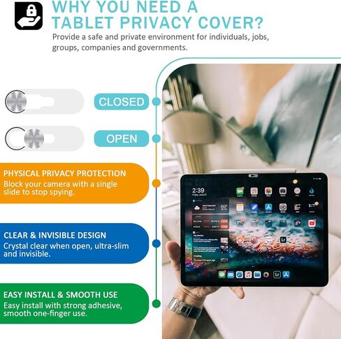 غطاء كاميرا أمامية متوافق مع أجهزة iPad/Galaxy/Tablet - فضي in Kuwait