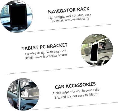 Angoily Car Tablet Bracket with 360 Degree Rotation ABS Black in Saudi Arabia