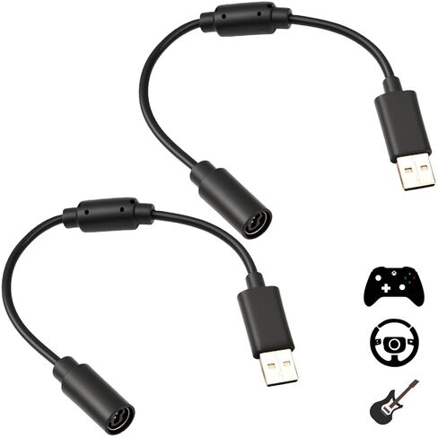 2 Pack USB Breakaway Cable for Logitech G920 G923 G27 G29 for Xbox 360 Controllers Guitar Hero for Rocksmith Real Tone Cable Adapter Driving Force Thrustmaster Ferrari 458 Spider Racing Wheel Cord in Saudi Arabia
