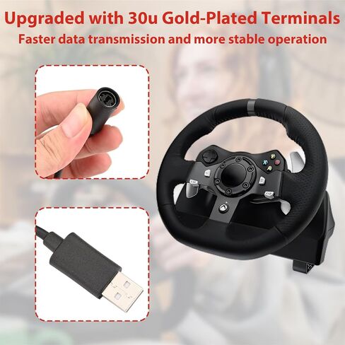2 Pack USB Breakaway Cable for Logitech G920 G923 G27 G29 for Xbox 360 Controllers Guitar Hero for Rocksmith Real Tone Cable Adapter Driving Force Thrustmaster Ferrari 458 Spider Racing Wheel Cord in Saudi Arabia