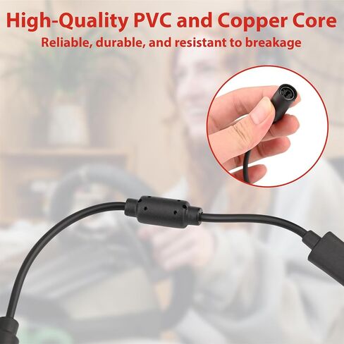 2 Pack USB Breakaway Cable for Logitech G920 G923 G27 G29 for Xbox 360 Controllers Guitar Hero for Rocksmith Real Tone Cable Adapter Driving Force Thrustmaster Ferrari 458 Spider Racing Wheel Cord in Saudi Arabia