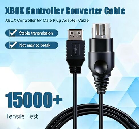 PC Female USB Converter Adapter Cable Cord Compatible with Original Xbox Console Gen.1 Console（0.7 M） in Saudi Arabia