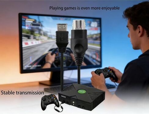PC Female USB Converter Adapter Cable Cord Compatible with Original Xbox Console Gen.1 Console（0.7 M） in Saudi Arabia