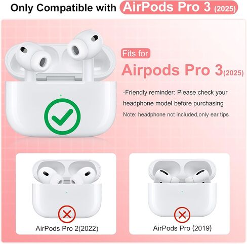 أطراف أذن بديلة متوافقة مع AirPods Pro 3 (5 أزواج، XXS/XS/S/M/L) in Kuwait