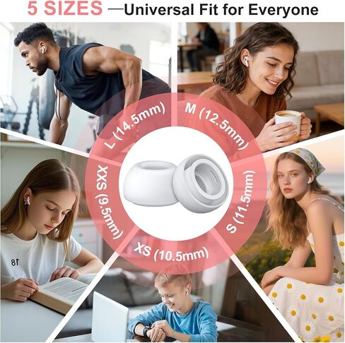 أطراف أذن بديلة متوافقة مع AirPods Pro 3 (5 أزواج، XXS/XS/S/M/L) in Kuwait