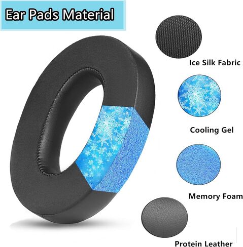HD620S Cooling Gel Earpads Kits Compatible with Sennheiser HD620S HD 620S HD620 Headset Ear Pads Replacement Ear Cushions Memory Foam Black in Saudi Arabia