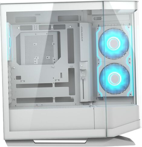 COUGAR FV270 Curved Tempered Glass PC Case | Spacious Interior for High-End Components | with Superior Airflow Design - Black (White RGB) in Saudi Arabia