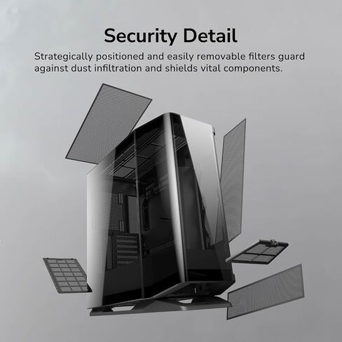 COUGAR FV270 Curved Tempered Glass PC Case | Spacious Interior for High-End Components | with Superior Airflow Design - Black (White RGB) in Saudi Arabia
