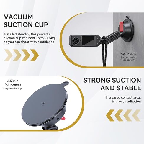 UTEBIT 2 in 1 Suction Cup and Magnetic Camera Mount Stand for Insta360 X5 in Saudi Arabia