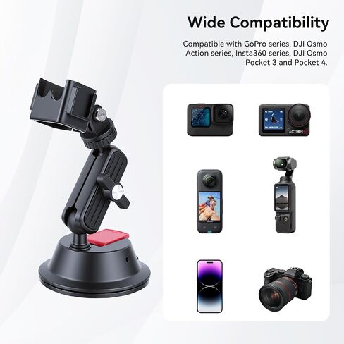 UTEBIT 2 in 1 Suction Cup and Magnetic Camera Mount Stand for Insta360 X5 in Saudi Arabia