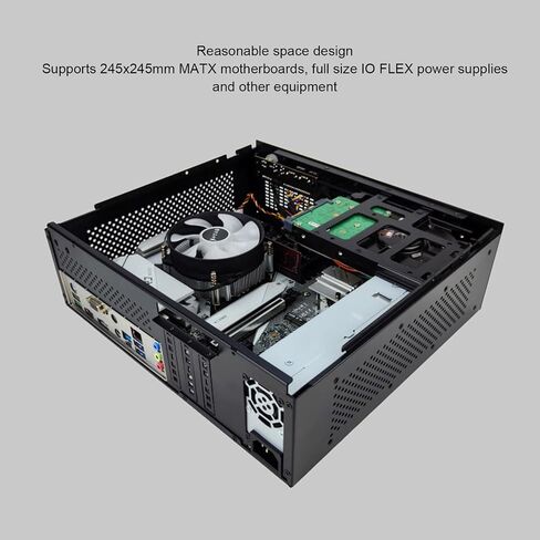 MATX ITX Mini PC Case Compact Steel Design with Dual Cooling Fans for Gaming and DIY Builds 307x96x278mm in Saudi Arabia