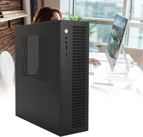 MATX ITX Mini PC Case Compact Steel Design with Dual Cooling Fans for Gaming and DIY Builds 307x96x278mm in Saudi Arabia