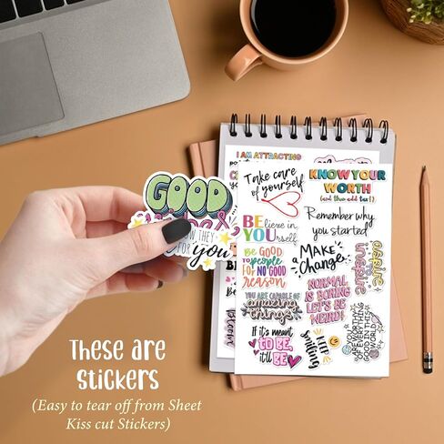 60+PCS Inspirational Stickers Motivational Vinyl Stickers for Journaling, Laptops, Scrapbooks, Journals, Vision Boards, and Craft Projects – Positive Affirmation for Teens, Kids, Teachers in Kuwait