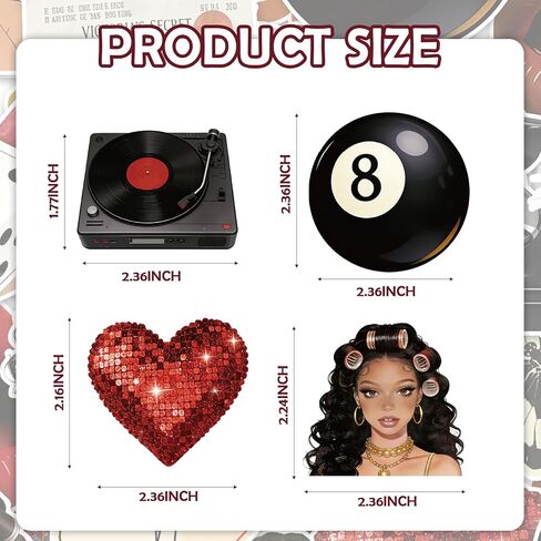 100 Pcs Black Girl Stickers, Retro Y2k Downtown Girl Stickers Bulk for Teen Adults, Motivational Aesthetic Decals for Scrapbook Laptop Water Bottle Notebook Party Supplies in Saudi Arabia