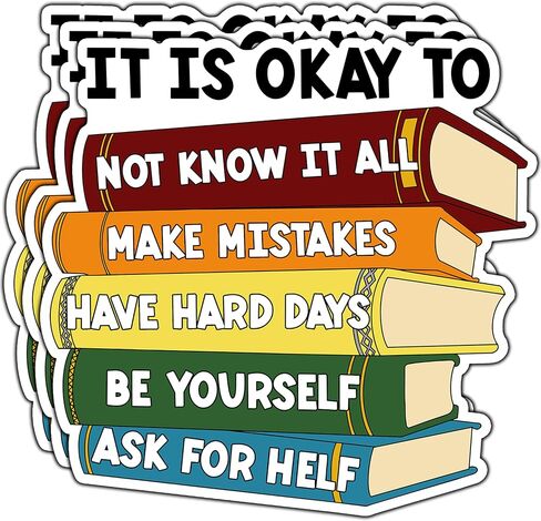 (3Pcs) It is Okay to Not Know It All Make Mistakes Inspirational Sticker Books Motivational Stickers Decorate Waterproof Vinyl Decal for Tumbler Water Bottle Laptop Phone Notebook Size 3x2.9 Inches in Saudi Arabia