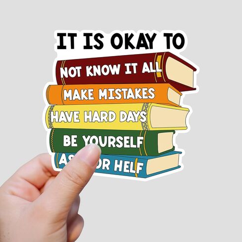 (3Pcs) It is Okay to Not Know It All Make Mistakes Inspirational Sticker Books Motivational Stickers Decorate Waterproof Vinyl Decal for Tumbler Water Bottle Laptop Phone Notebook Size 3x2.9 Inches in Saudi Arabia