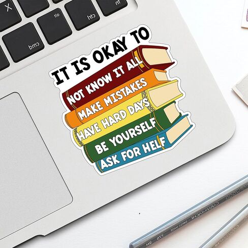 (3Pcs) It is Okay to Not Know It All Make Mistakes Inspirational Sticker Books Motivational Stickers Decorate Waterproof Vinyl Decal for Tumbler Water Bottle Laptop Phone Notebook Size 3x2.9 Inches in Saudi Arabia