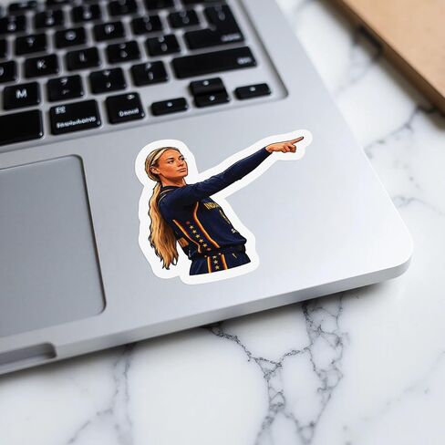 Cunningham Pointing Sophie Finger Meme Women's Basketball Sticker, Indiana Athlete Vinyl Decal, Basketball Player Hoops Sports Fan Sticker for Water Bottle, Laptop, Car Window, Locker - AAS2259 in Saudi Arabia