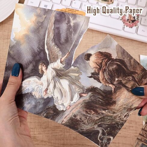 670Pcs+ Vintage Christian Bible Journaling Sticker Book, Faith Stickers with 20 Sheets Tear‑Away Scrapbook Background Papers for Journal Scrapbook Craft Supplies Religious Gift for Women Adults in Saudi Arabia