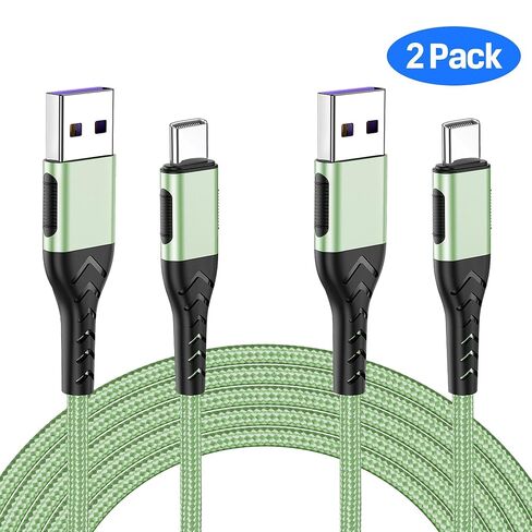 Durcord USB C Cable, Upgarded 2Pack 10ft Fast USB Type C Charging Cable for Android/Phone/Pad/Laptop, Type C Charger Braided USB Cable Compatible withi Phone 16/15/Pro/Plus/Max/Sam.Sung-Green in Saudi Arabia