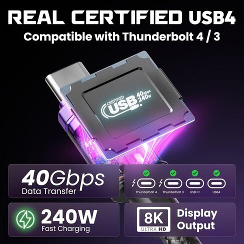 ELO Link 240W Thunderbolt 4 USBC Gaming Cable for XR AR Glasses, 40Gbps, 8K in Saudi Arabia