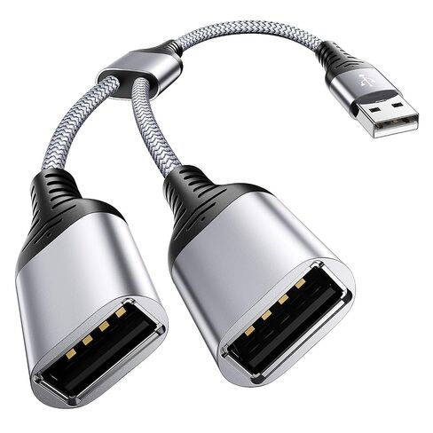 ANDTOBO USB Splitter, USB 2.0 A Male to 2 Dual USB Female Jack Y Splitter Hub Power Cord Extension Adapter Cable in Saudi Arabia