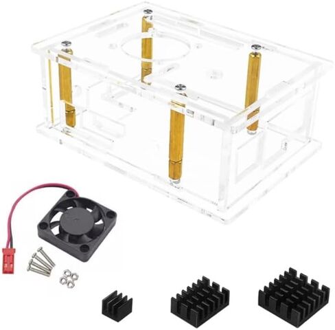 Acrylic Case for 3B Development Board Enclosure Shells Accurate Opening Ports with Fan Heat Sink Acrylic Case in Saudi Arabia