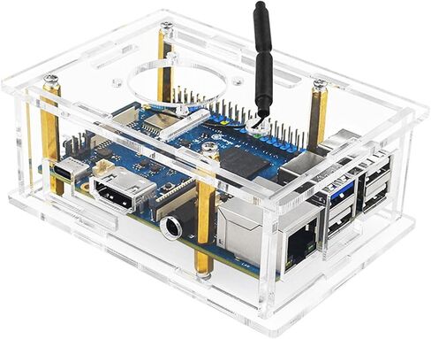 Acrylic Case for 3B Development Board Enclosure Shells Accurate Opening Ports with Fan Heat Sink Acrylic Case in Saudi Arabia
