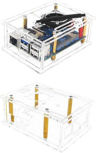 Acrylic Case for 3B Development Board Enclosure Shells Accurate Opening Ports with Fan Heat Sink Acrylic Case in Saudi Arabia
