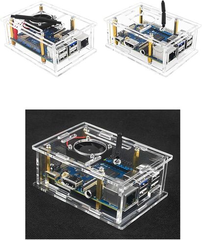 Acrylic Case for 3B Development Board Enclosure Shells Accurate Opening Ports with Fan Heat Sink Acrylic Case in Saudi Arabia