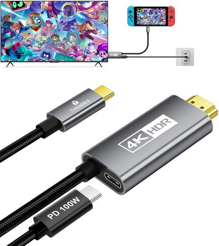 4K@60Hz USB-C to HDMI Cable 100W PD Fast Charging 6FT,Plug & Play in Saudi Arabia