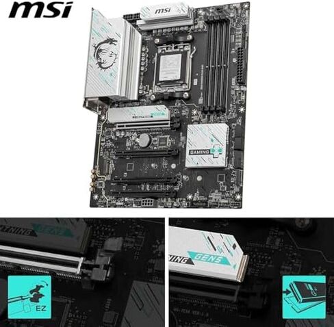 Micro Center CPU Motherboard Memory Combo: AMD Ryzen 7 7700X CPU Processor + MSI B850 Gaming Plus WiFi Motherboard + KLEVV Urbane V RGB DDR5 32GB 6000MHz CL30 Ram Memory White in Saudi Arabia