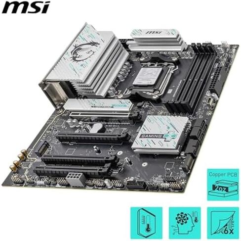 Micro Center CPU Motherboard Memory Combo: AMD Ryzen 7 7700X CPU Processor + MSI B850 Gaming Plus WiFi Motherboard + KLEVV Urbane V RGB DDR5 32GB 6000MHz CL30 Ram Memory White in Saudi Arabia