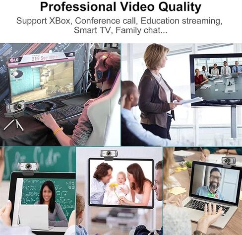 120° Wide Angle Webcam Full 1080P with Tripod Web Camera Video Conference for Computer Metting in Kuwait