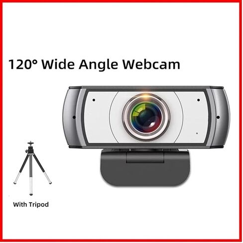 120° Wide Angle Webcam Full 1080P with Tripod Web Camera Video Conference for Computer Metting in Kuwait